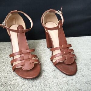 Elegant Brown Strappy Women's Heels